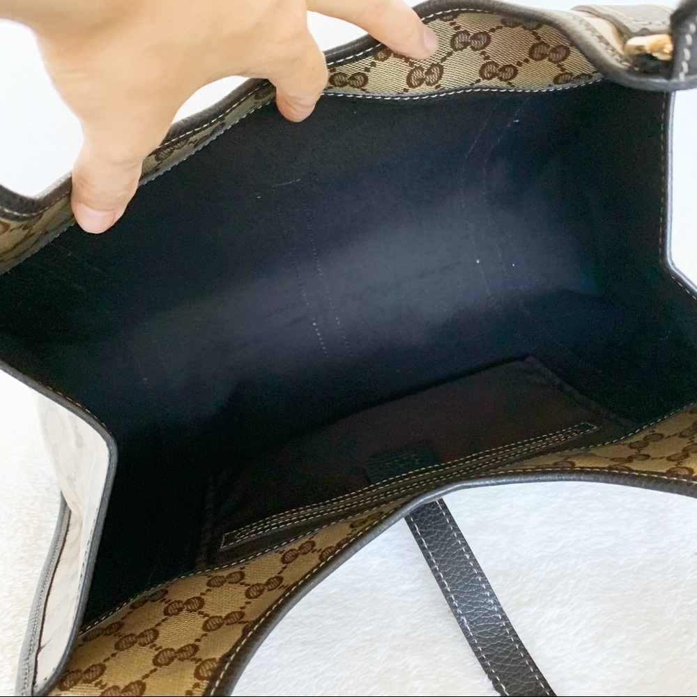 NWT Authentic Gucci Crystal GG Leather Borsa Hobo - Picture 7 of 8